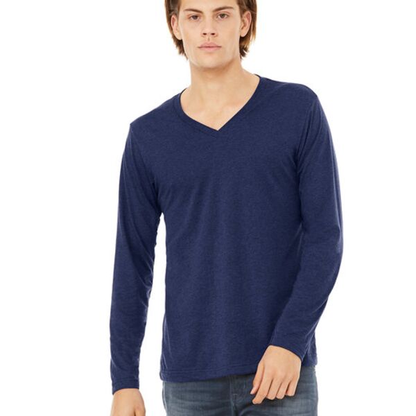 Unisex Jersey Long-Sleeve V-Neck T-Shirt Thumbnail